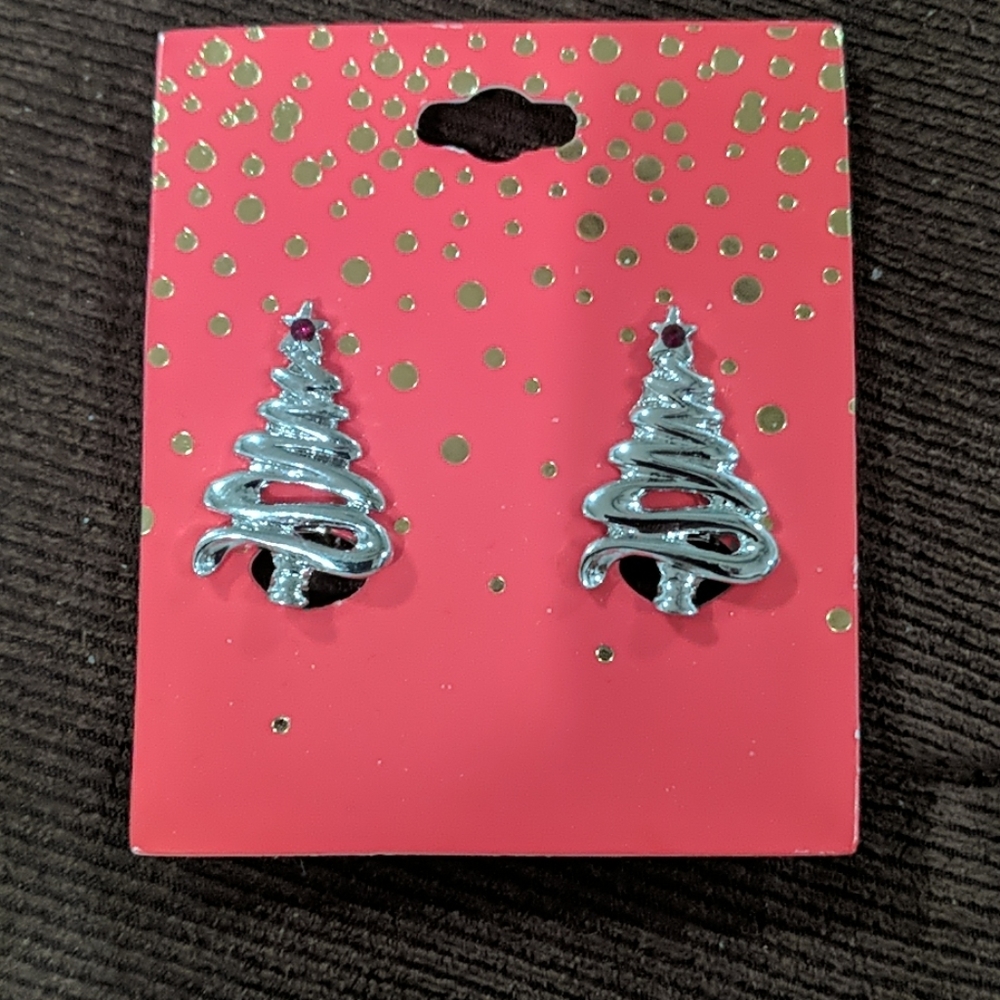 Christmas Tree Clip On Earrings